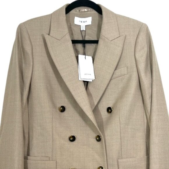 REISS Harriet Double Breasted Wool Blend Blazer Jacket US 8 New - Picture 3 of 4